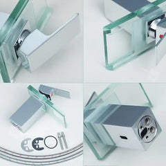 "All-Copper Single Hole Basin Faucet Waterfall Design"