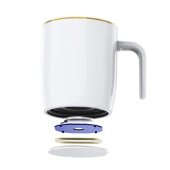 Luxury Wireless Charging Heated Coffee Mug with Gold Trim