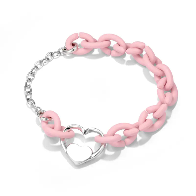 Love 925 Sterling Silver Rubber DIY Bracelet for Girls