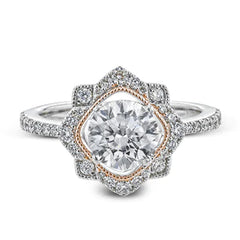 18K Rose Gold Plated Dual Tone Engagement Ring