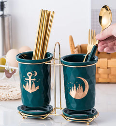 Wall-Mounted Chopstick Storage Rack for Kitchen