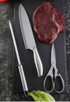 Stainless Steel Kitchen Knife Set with 6 Pieces